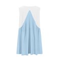 thumbnail image 4 of Ahabrexf Womens Summer Sleeveless Mini Dress Casual Loose V Neck Sundress Color Block Pleated Swing Flowy Sun Dress, 4 of 7