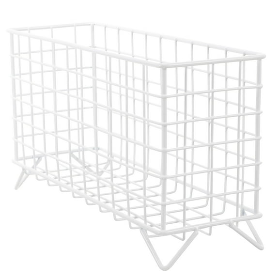 Raindrops Metal Frame Hay Feeder Rectangular Rabbit Feeder White Iron 1Pcs