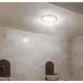 thumbnail image 3 of Luz de techo LED Lámpara de sauna Lámpara de sauna circular a prueba de humedad Garaje subterráneo Taller Almacén Lámpara de polvo Lámpara de árbol Lámpara de sauna de baño (carcasa blanca (sin bombilla)) (tamaño mediano) JM, 3 of 3