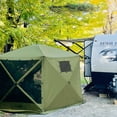 thumbnail image 3 of EAGLE PEAK 12x12 ft Portable Quick Pop Up Canopy Tent with 2 Wall Panels, 6 Sided Instant Gazebo Outdoor Camping Screen Tent, Green, 3 of 7
