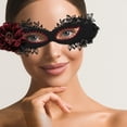 thumbnail image 4 of Mascarilla de media cara de araña negra, máscara de disfraz de Halloween para mujeres y niñas, 4 of 8