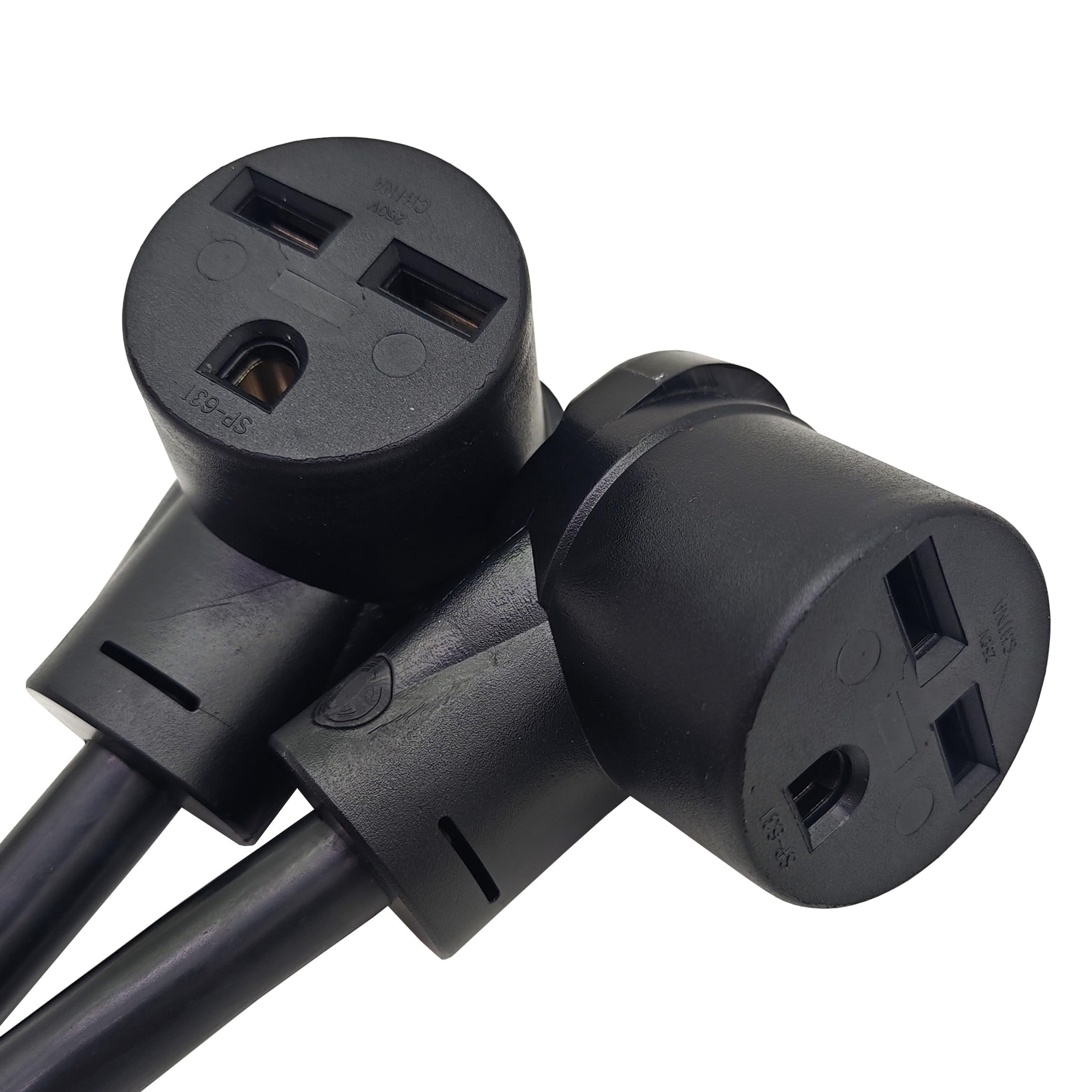 Parkworld 79315 V Splitter Cord 14-50P to (2) 6-30R, RV 50 AMP 4-Prong 14-50 Male Plug to NEMA (2) 6-30 Female Receptacle 250V 1.5FT