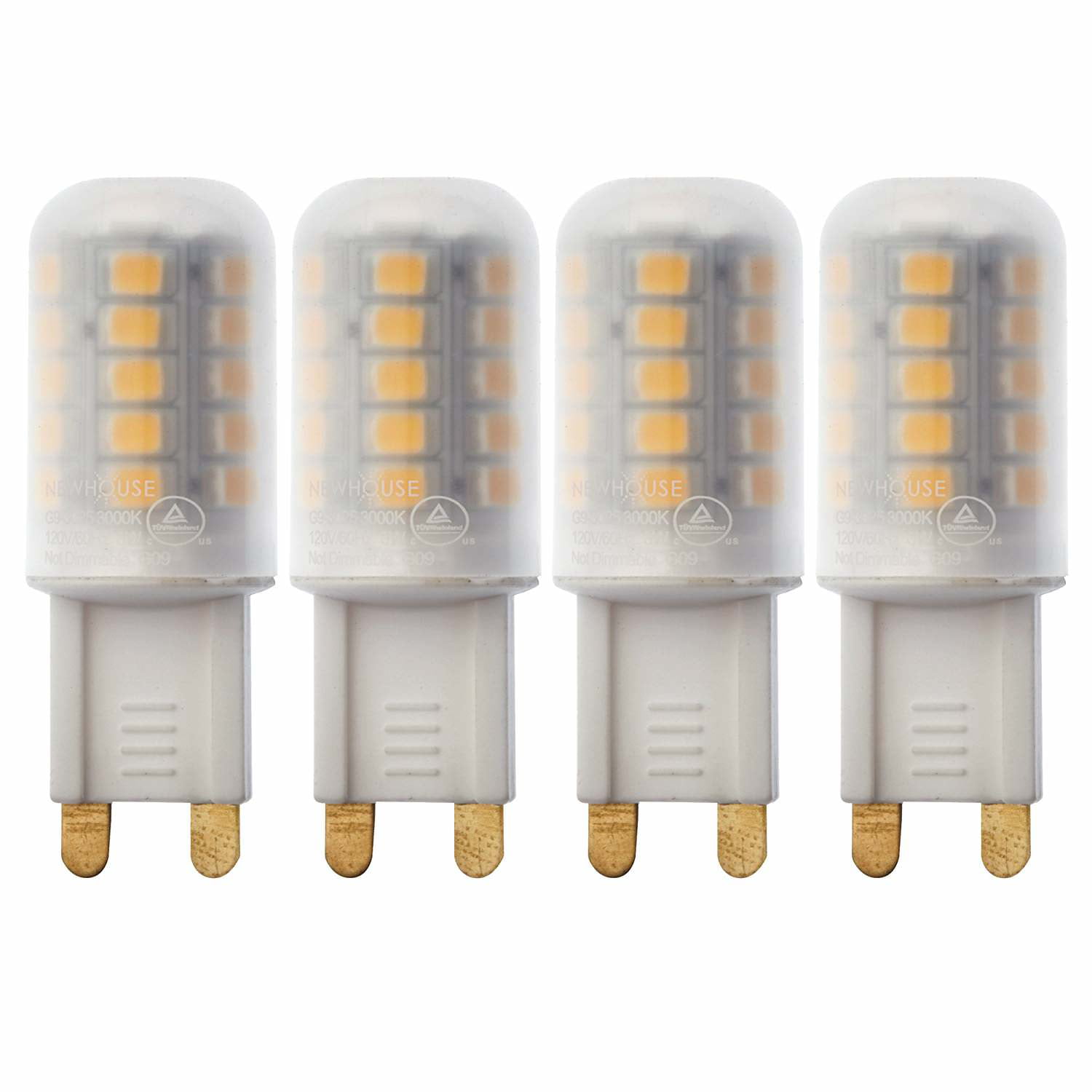 kom tot rust Ver weg tandarts Newhouse Lighting 3W (25W Equivalent) G9 LED Bulb Halogen Replacement  Lights, 260 Lumens, 120V, 3000K - 4 Pack - Walmart.com