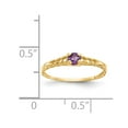 thumbnail image 3 of 14K Yellow Gold Ring Band Birthstone (02) February Amethyst Purple, Size 5, 3 of 5