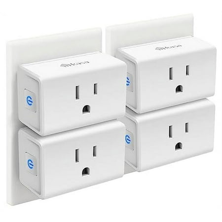 Kasa Smart Plug Mini 15A, Smart Home Wi-Fi Outlet Works with Alexa, Google Home & IFTTT, No Hub Required, UL Certified, 2.4G WiFi Only, 4-Pack(EP10P4) , White