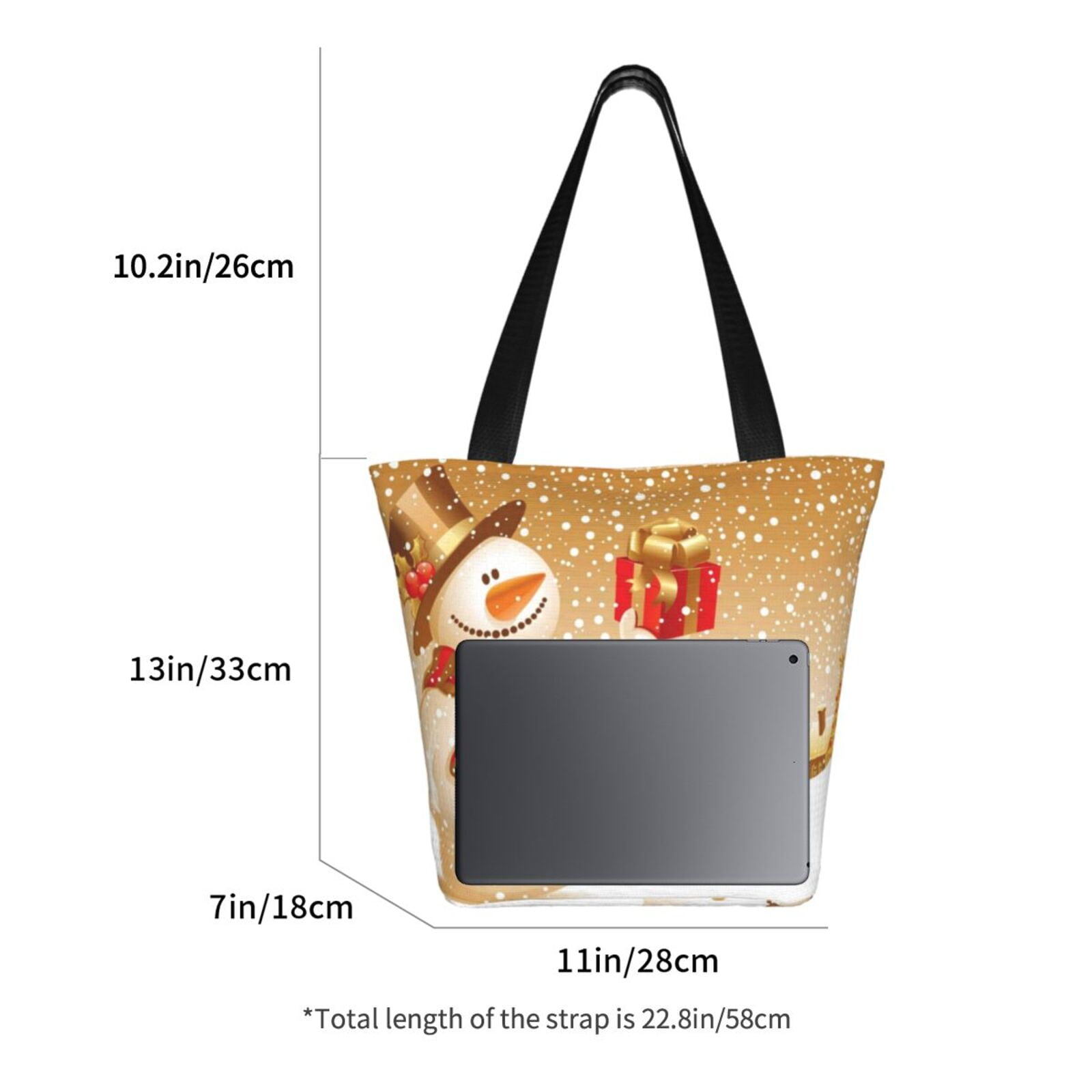 Ratiio Christmas Snowman Gift Print Shoulder Bag for Women, Polyester Crossbody Purse Lightweight Handbag for Daily Travel and Casual Use