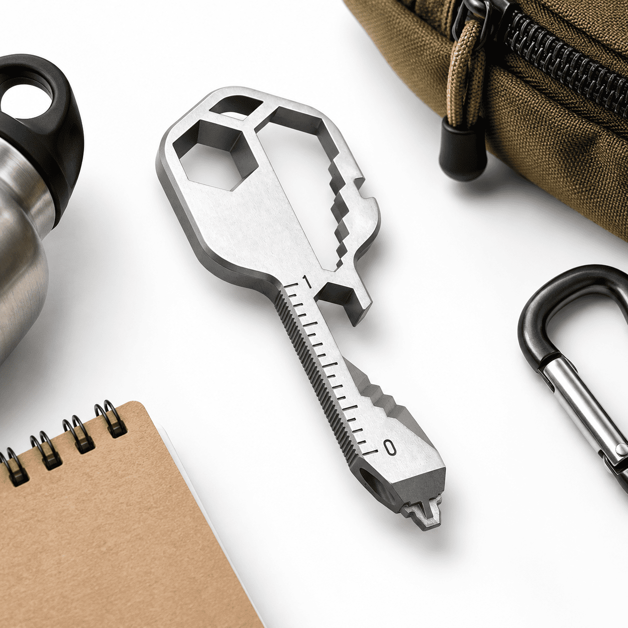 Keychain Multitool with 16+ Functions Stainless Steel Everyday Carry Tool