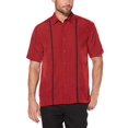 thumbnail image 1 of Cubavera Hommes Empiècements Manches Courtes avec Pick Stitch Chemise, Vélo Rouge, XX-Large, 1 of 3