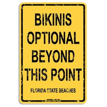 Seaweed Surf Co AA66 12X18 Aluminum Sign Bikinis Optional (Best Surfing In Florida)