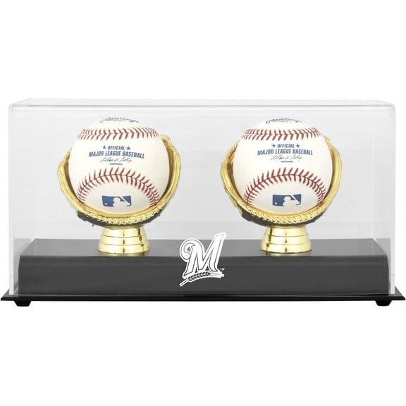 Milwaukee Brewers Gold Glove Double Baseball Logo Display Case