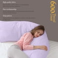 thumbnail image 5 of CCNY Body Pillowcase with Zipper Clouser 1 Pc Lilac - 20x72" Inch Stripe 600 TC 100% Egyptian Cotton Body Pillow Cover, 5 of 7