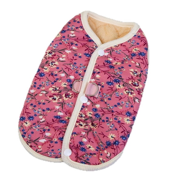 Misright Dog Warm Floral Vest for Medium, Large Dogs Thick Coat Dog Warm Outfit