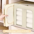 thumbnail image 2 of Tucorresi 2 PCE Bolsas Plegables de Almacenamiento de Ropa: 66L Organizador de Ropa Gran Capacidad con Ventana Transparente - Caja de Almacenamiento con mango para Mantas y Edredones, Beige, 2 of 8