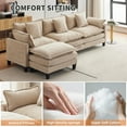 thumbnail image 2 of Ourlova 112" Oversized Modular L-Shaped Sectional Sofa, Deep Seat 3-Seater Couch with Ottoman, Coffee Color, 2 of 8