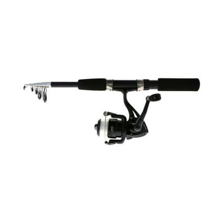 Eagle Claw PK56TSB Pack-It Black Telescopic Combo Spinning 5.5 Fishing Rod/Reel