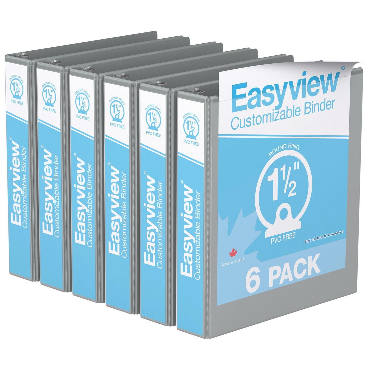 Davis Group, Easyview Premium, Round Ring, Customizable, View Binder, 6 Pack