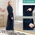 thumbnail image 3 of Artfasion Womens Long Flannel Bathrobe Solid Soft Plush Bath Robe Microfiber Fleece Full Length Sleepwear, 3 of 6