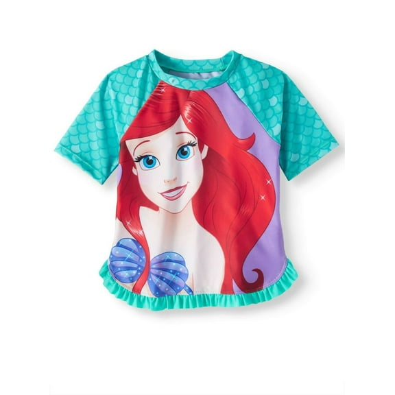 Disney Princess The Little Mermaid Ariel Swimsuit Rash Guard Girl Size 5T