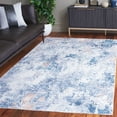 thumbnail image 3 of SAFAVIEH Santa Monica Kayley Abstract Polyester Area Rug, Ivory/Dark Blue, 6' x 6' Square, 3 of 13