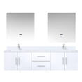 thumbnail image 2 of 72 In. X 22 Glossy White Bath Vanity With Marble Countertop, Faucet , 30" Led Mirrors - Stain And Scratch Resistance For A Long Time Double Vanity, Top, Faucet, Use, 2 of 7
