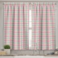 thumbnail image 2 of Ambesonne Abstract Valance & Curtain, Pastel Color Checkered, 55"x24", Mint Salmon Pale Pink, 2 of 6