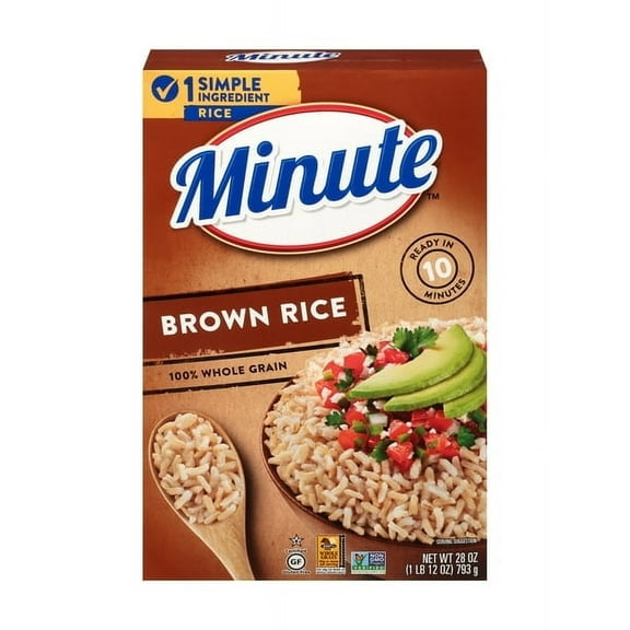Pack of 2 Minute Instant Brown Rice, 100 Percent Whole Grain Rice, 28 oz