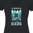 thumbnail image 4 of Inktastic Alaskan Rather be in Alaska Women's V-Neck T-Shirt, 4 of 5