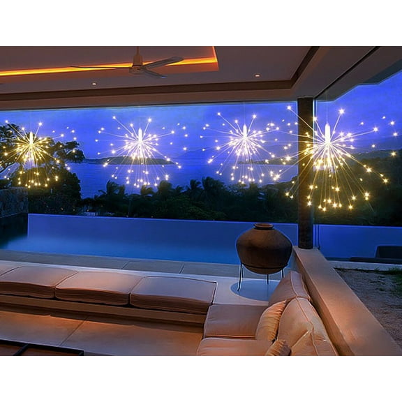 KY Outdoor led4AA cylindrical firework lamp 8-function hook Remote control battery box Dandelion Explosive Star Brass String