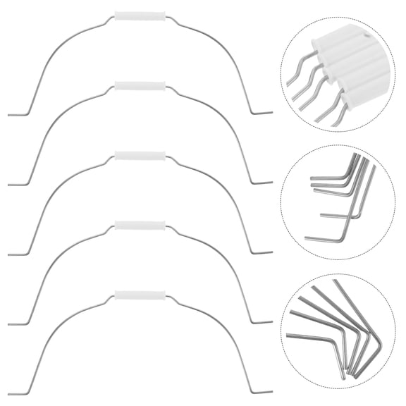 HONMEET 5-Pack Stainless Steel Bucket Handles with Ergonomic Grip for Paint Pails and Wire Basket Replacement Parts