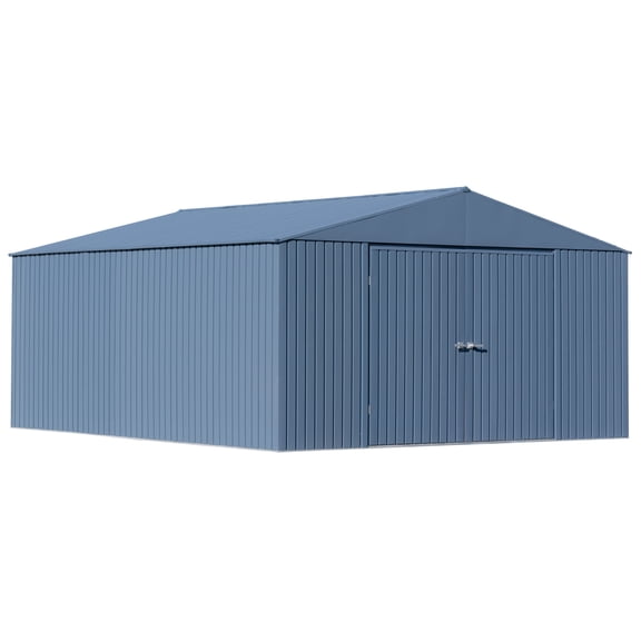 Arrow Elite 14 x 16 x 8 ft Blue Grey Steel Storage Shed
