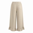 thumbnail image 5 of Breezora High Waisted Straight Leg Linen Pants for Women Barrel Style Wide Leg Casual Trousers Lightweight Summer Pull On Bottoms with Back Pockets, 5 of 5
