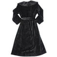 thumbnail image 2 of Majestic International - Women's Long Sleeve Plush Microfiber Bathrobe 36703-Small (BLACK), 2 of 3