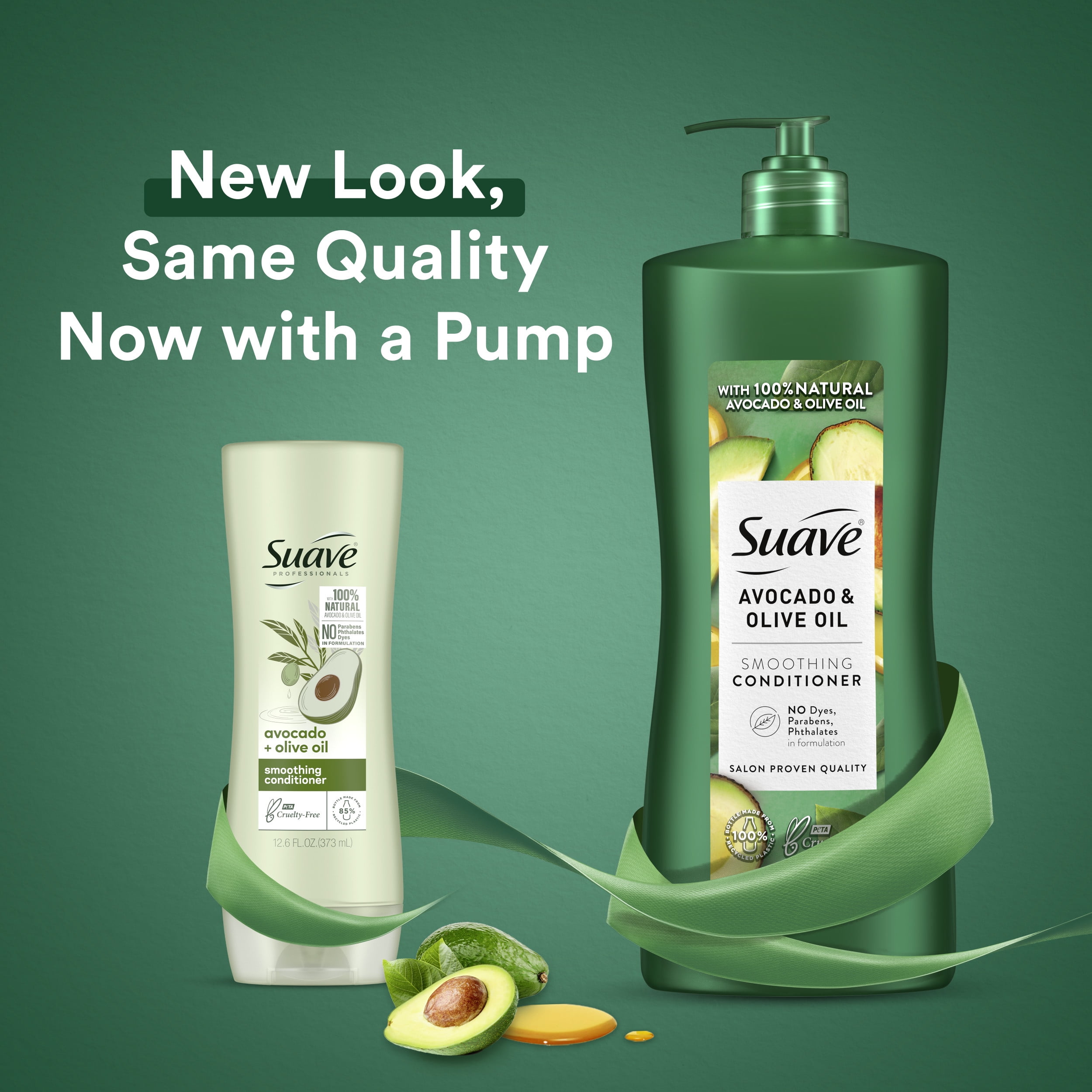 (2 pack) Suave Professionals Avocado & Olive Oil Conditioner with Pump, Smoothing, 28 fl oz