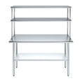 thumbnail image 2 of AmGood 18" x 60" Stainless Steel Work Table With 12" Wide Double Tier Overshelf | Metal Kitchen Prep Table & Shelving Combo, 2 of 9