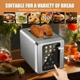 thumbnail image 5 of WHALL tostador de visualización táctil de 2 rebanadas, tostadoras de temporizador digital de acero inoxidable con función de sonido, tostador inteligente de ranuras extra anchas con bagel, cancelar,, 5 of 5