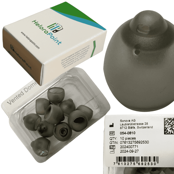 Phonak Vented Hearing Aid Domes 4.0 ,  Medium Size (0.35 inch=9 mm) , 10 domes in 1 pack, –Hearing aid domes manufactured by Sonova in Switzerland (OEM), 054-0810