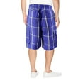 thumbnail image 2 of Men's Casual Lightweight Plaid Check Multi Pocket Elastic Waist Cargo Shorts (Royal, L(34)), 2 of 4