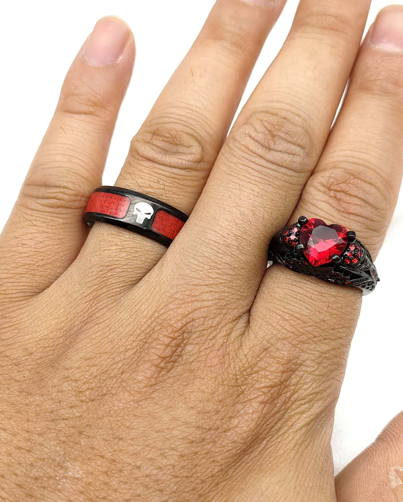 Matching skull deals wedding rings
