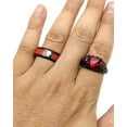 thumbnail image 4 of Matching Skull Rings Couple Ring Gold Plated Red 1CT CZ Women Wedding Ring Set Male Ring, 4 of 7