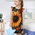 thumbnail image 4 of Fotbe Sunflower Floral Butterfly Vestido de Dormir para Niñas de 3 a 10 Años, Mangas Cortas, Estilo Princesa, Pijama Camisón con Mangas Voladas-Small, 4 of 6