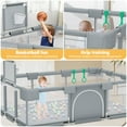thumbnail image 4 of babyeap Baby Playpen,73 Inch Extra Large Baby Playard,Playpen for Babies and Toddlers With Basketball Hoop,Children Kids Play Fence for Indoors Outdoors,Gray, 4 of 7
