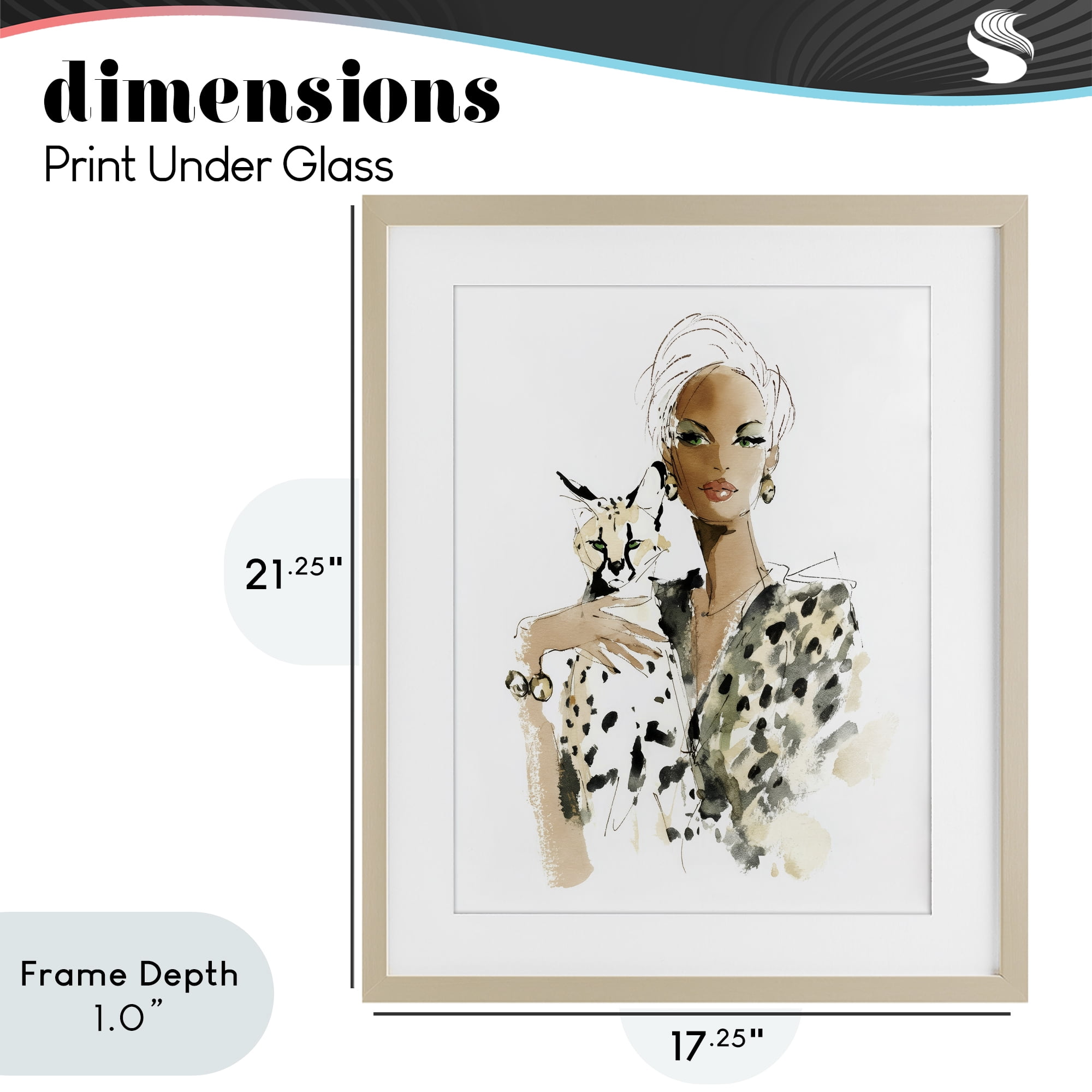 Stupell Industries Fashion Hunt Elegant Woman Birch Framed Print Under Glass, design by Svetlana Aleynikova