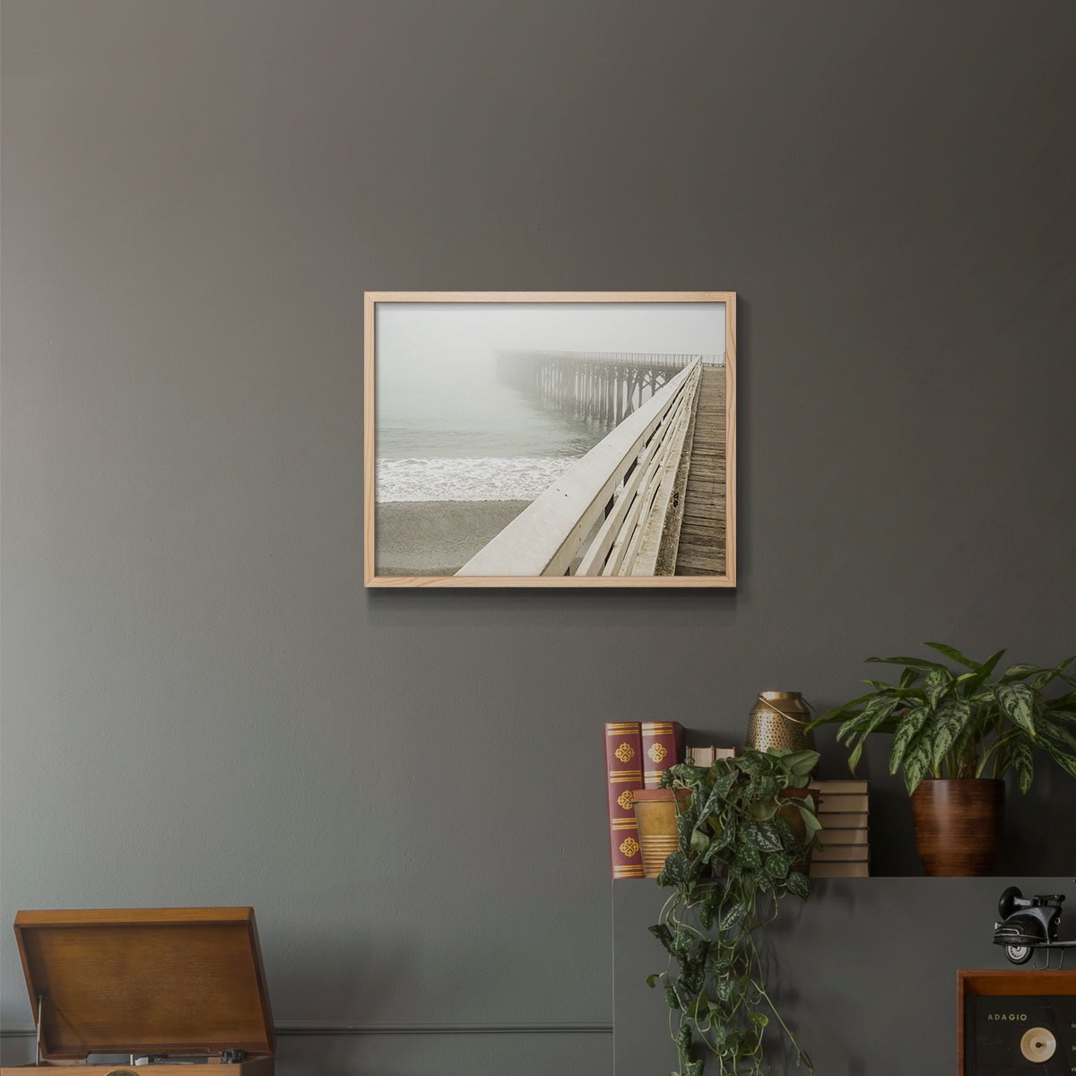 San Simeon Wharf by Danita Delimont - Restickable Framed Giclée Print
