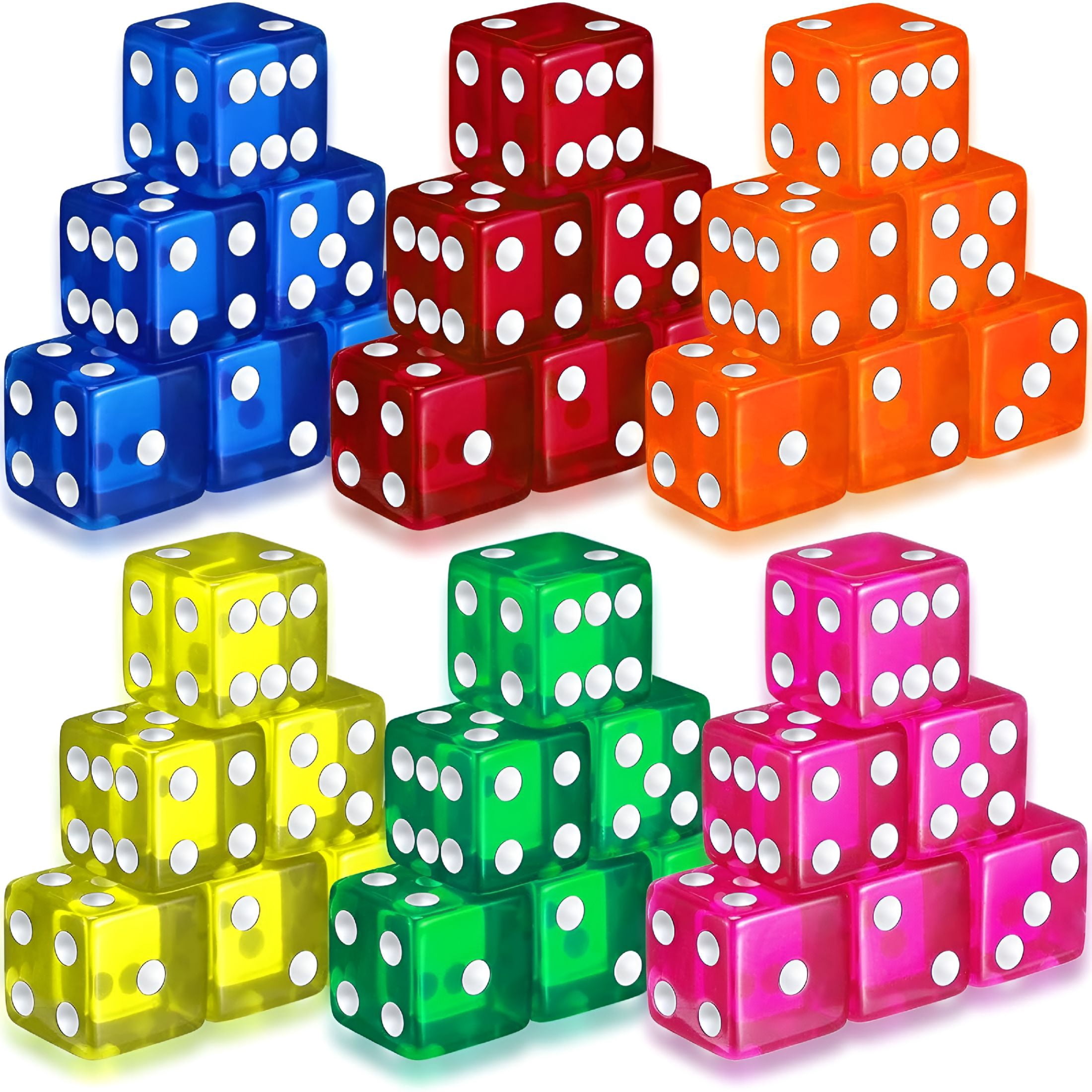 Casino Craps Dice - Set of 5 Sand GREEN dice - 19mm Professional