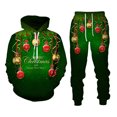 thumbnail image 3 of Conjunto de sudadera con capucha y pantalones con estampado navideño en 3D, ropa informal para hombres y mujeres, 3 of 5