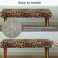 thumbnail image 5 of POLERO Dining Bench Cover, Stretch Bench Seat Covers Slipcover with Elastic Band Washable Rectangle Chair Protector for Dining Room, Bedroom (Brown Cheetah), 5 of 7