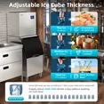 RICODO Commercial Ice Maker Machine 500LBS/24H with 350lbs Ice Bin, Nugget & Clear Cube Pellet Ice, Fast Ice Production in 8-15 Minutes, Efficient & Reliable for Restaurants