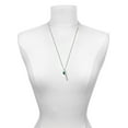 thumbnail image 3 of Delight Jewelry Green Crystal Heart Silvertone Guardian Angel Bar Charm Necklace, 23", 3 of 4