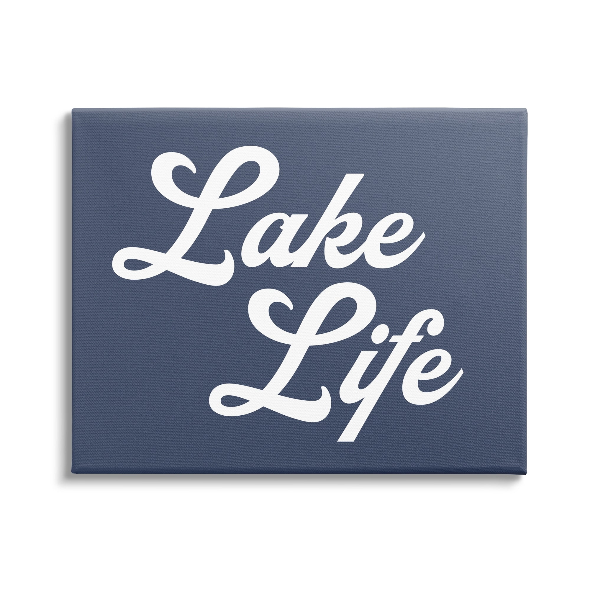 Stupell Industries Trendy Lake Life Phrase Solid Blue Sign,30 x 24, Design by Daphne Polselli