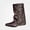 Brown, variant on Women's Plus Size Mid Calf Boots Pointed Toe Metal Buckle Strap Versatile Comfort Boots Size 7